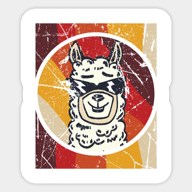 'Retro Chill No Prob-Llama' Alpaca Llama Trendy Gift Sticker by ourwackyhome